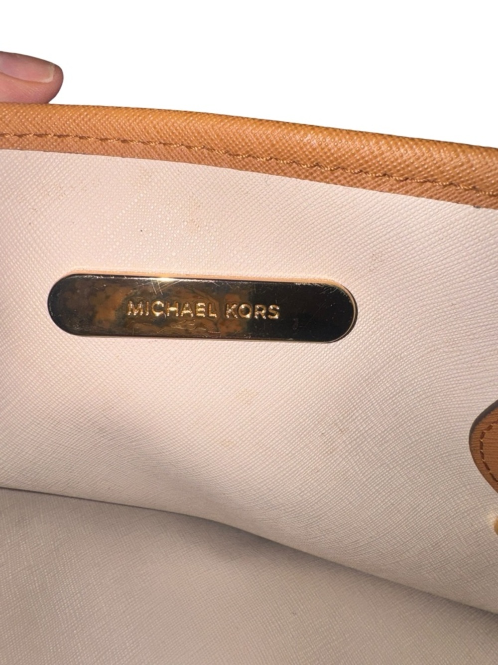 Michael Kors Tan Leather Tote Bag with Double Shoulder Straps - Picture 5 of 7